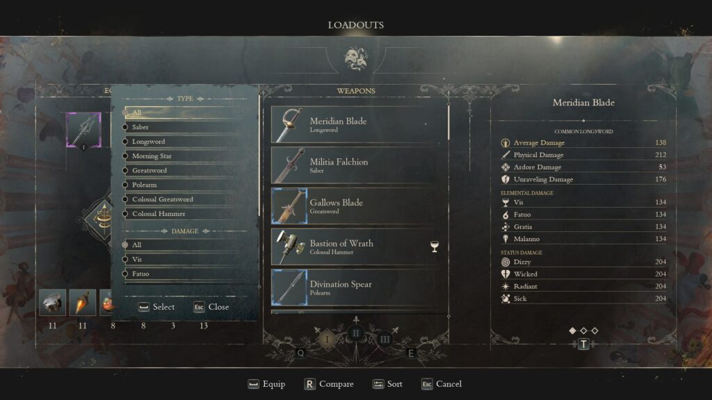 Weapon Filter System UI